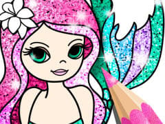 Mermaid Coloring Book Glitter